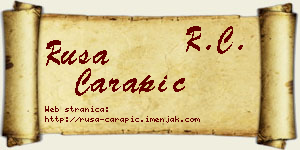 Rusa Čarapić vizit kartica